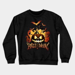 happy halloween horror nights pumpkins and witches Crewneck Sweatshirt